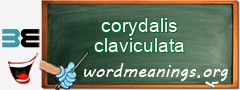 WordMeaning blackboard for corydalis claviculata